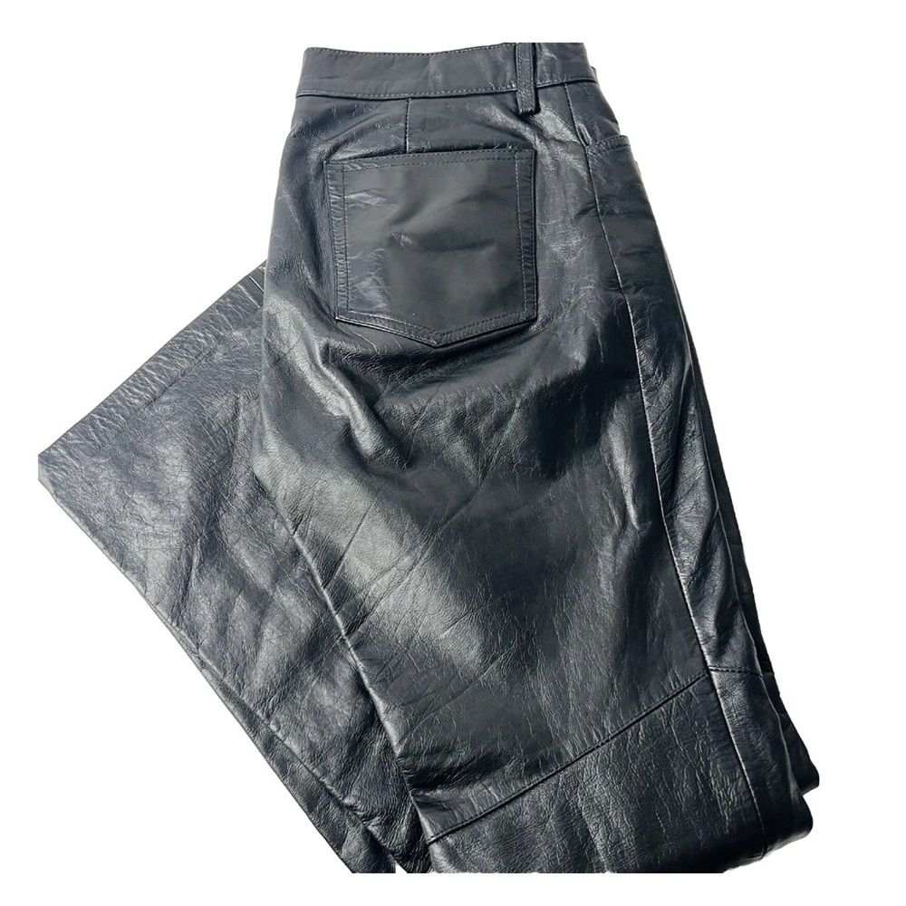 Leather Boot Cut Gap Pants, Black size 10